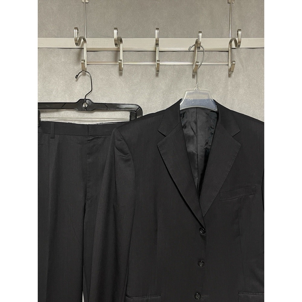Bespoke Suit Men 42R Gray England Charles Clayton Wool Super 150 Canvasy W36X31L